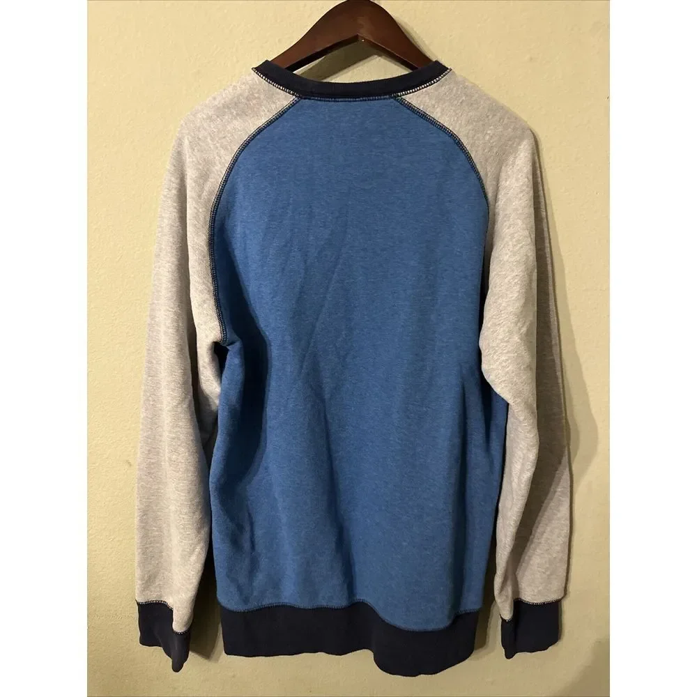 The North Face Sweatshirt Mens Small‎ Blue Gray Pullover Crewneck Colorblock